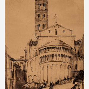 Émile Bernard "Arrezo. In Front of Santa Maria Della Pieve Church"