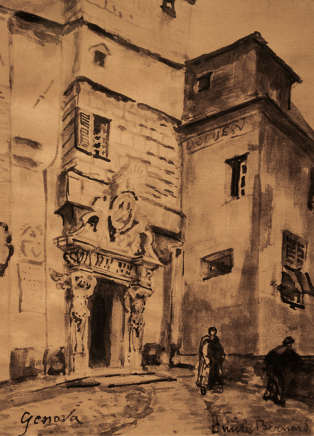 Émile Bernard "Genoa. The Porch with Cariatyds"
