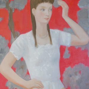 André Tondu "Young Girl with Red Background"