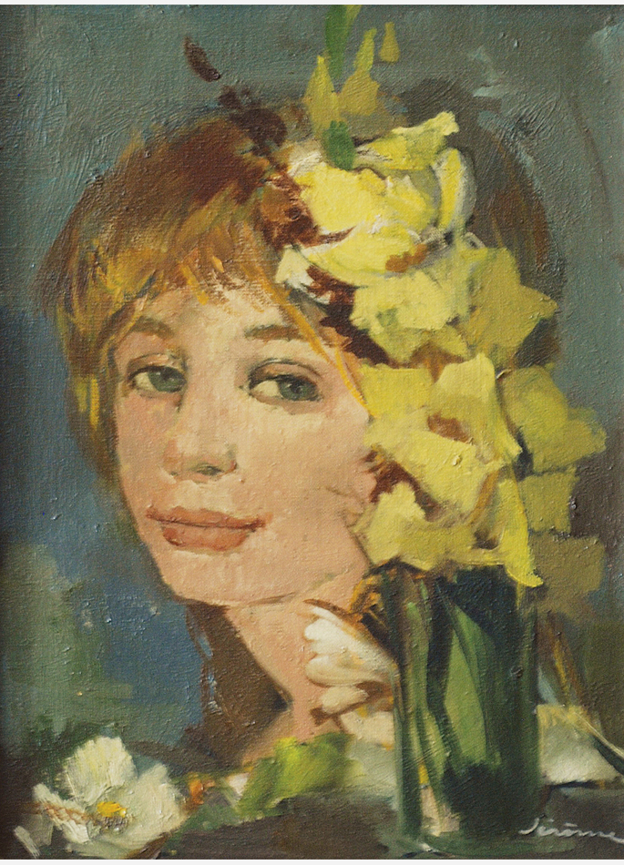 Pierre Jérôme, Viviane with Yellow Gladiolus
