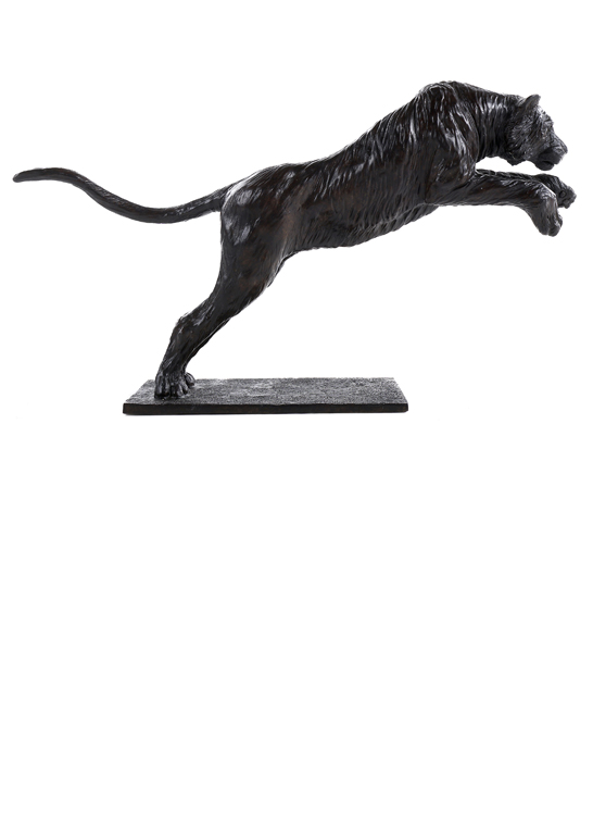 Damien Colcombet bronze sculpture Tigre de Sibérie sautant