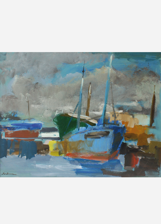 Drunk Boats, Blue Boats exhibition - Pierre Jerôme, Blue Boats