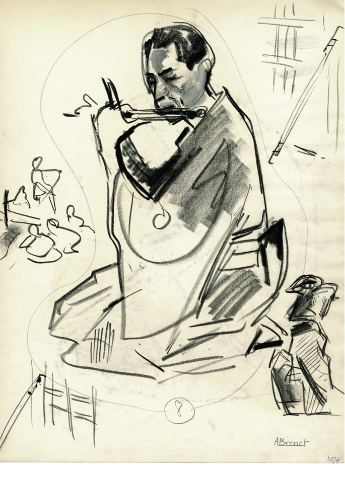 Albert Brenet dessin Japon. Figures de théâtre 4