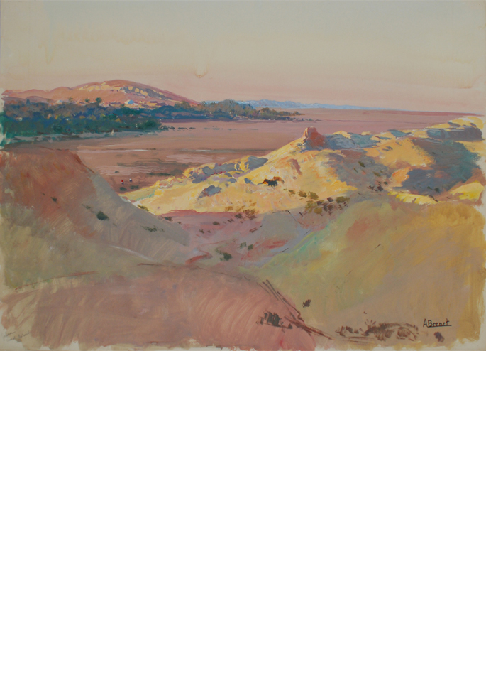 Albert Brenet gouache Tunisie le désert