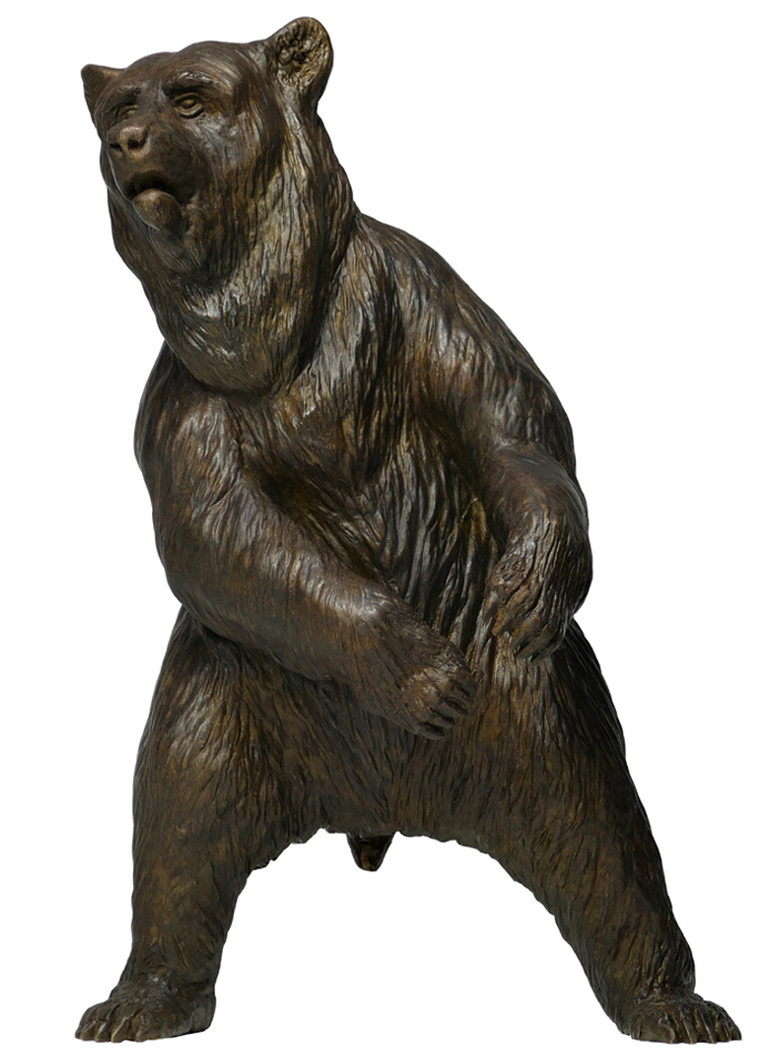 Damien Colcombet bronze Standing Brown Bear