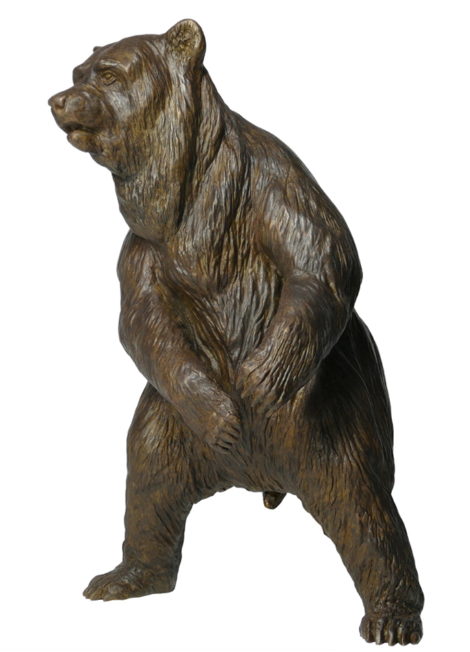 Damien Colcombet bronze Standing Brown Bear