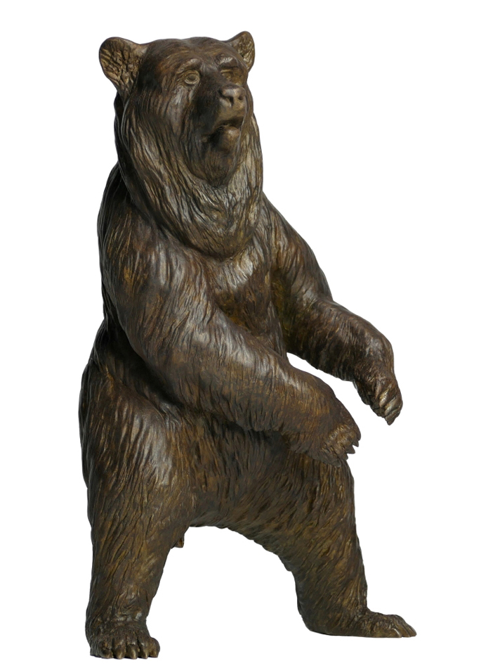 Damien Colcombet bronze Standing Brown Bear