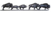 Damien Colcombet animal bronze Galoping American Bisons