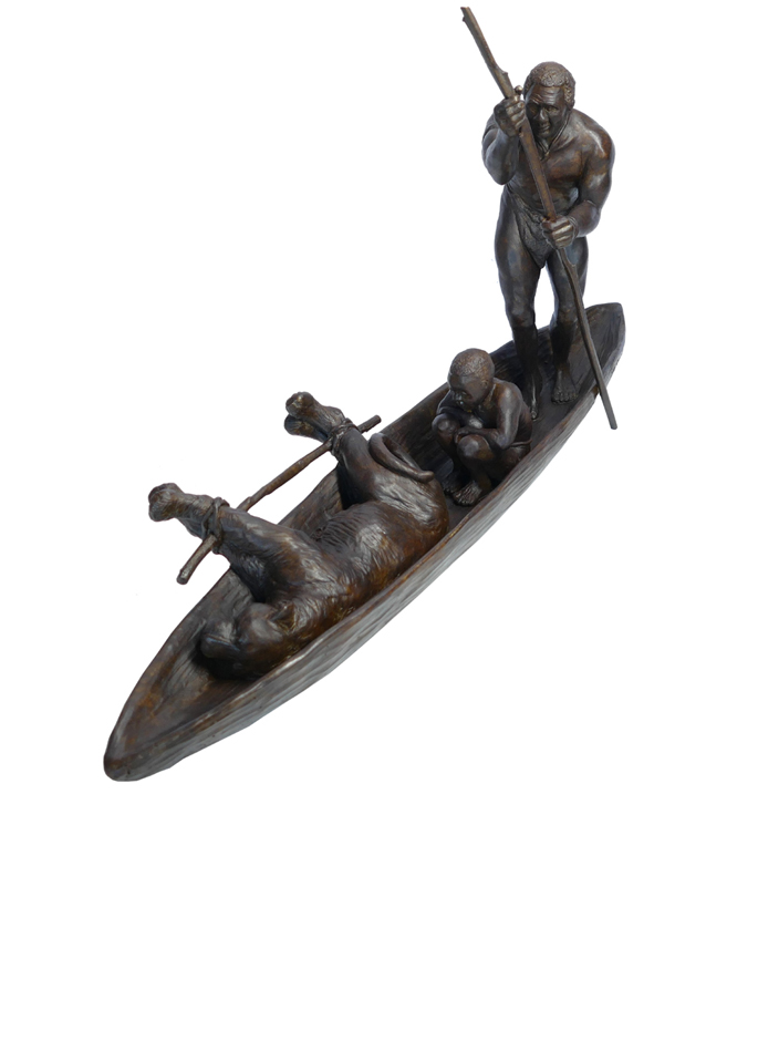 Damien Colcombet bronze The Pirogue