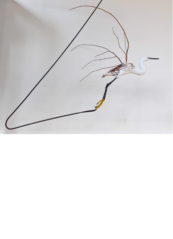 Hervé Bédouin sculpture Aigrette Garzette
