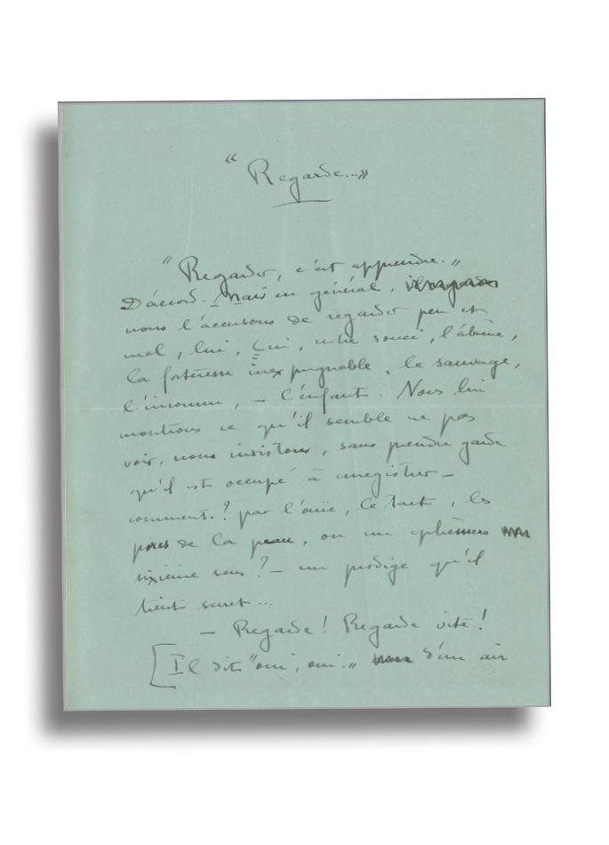 Livre d'artiste Colette et Méheut Les Secrets de "Regarde..." manuscrit original Colette