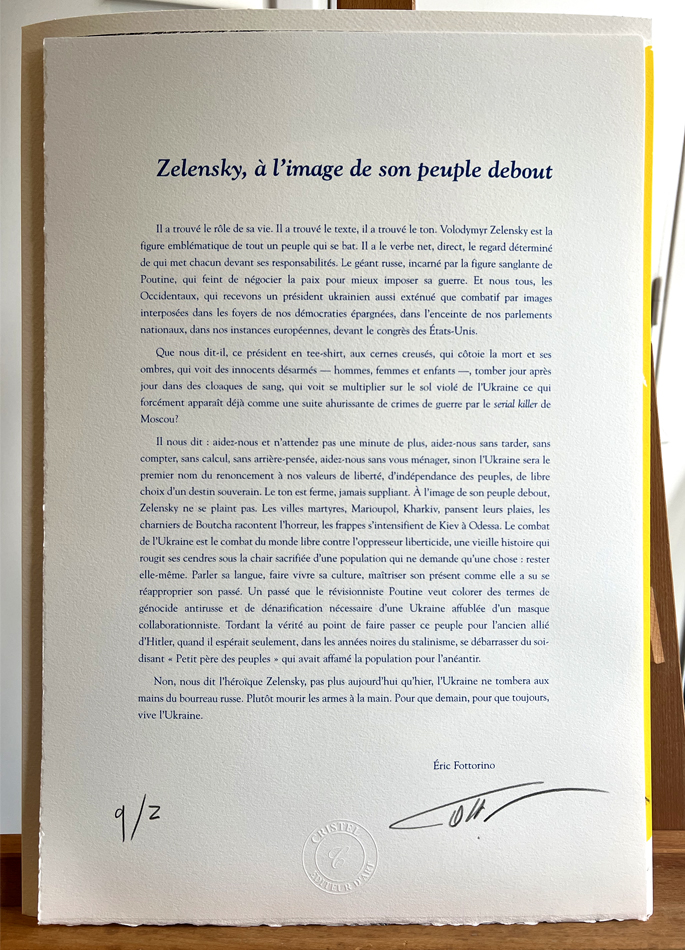 Lithographie Ukraine texte Éric Fottorino