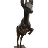 Damien Colcombet bronze animalier Chevreuil sautant postérieurs au sol