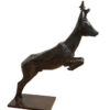 Damien Colcombet bronze animalier Chevreuil sautant postérieurs au sol