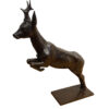 Damien Colcombet bronze animalier Chevreuil sautant postérieurs au sol