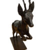 Damien Colcombet bronze animalier Chevreuil sautant postérieurs au sol
