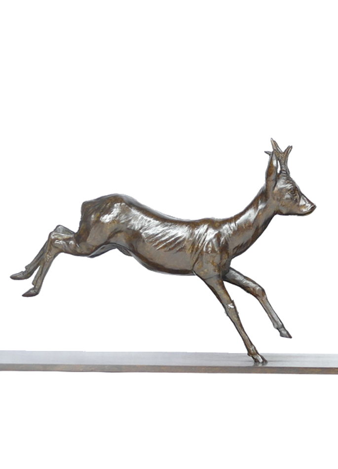 Damien Colcombet bronze animalier Chevreuil sautant 1