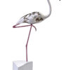Hervé Bédouin Flamant rose 60 sculpture bois plâtre et métal