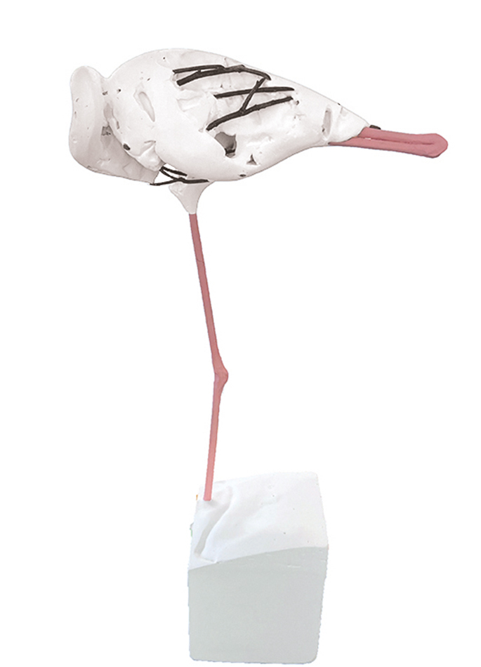 Hervé Bédouin sculpture platre bois Flamant rose 62