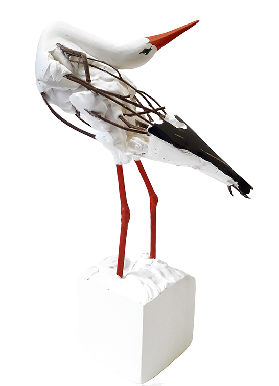 Hervé Bédouin Cigogne 65 sculpture Centre Cristel Éditeur d'Art Saint-Malo