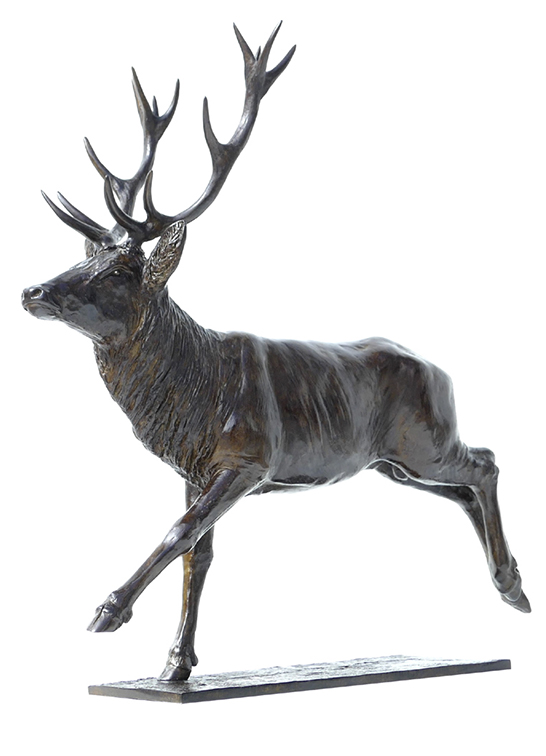 Damien Colcombet Grand cerf courant sculpture animalière bronze