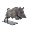 Damien Colcombet Sanglier sautant n°5 (postérieurs au sol) sculpture animalière bronze