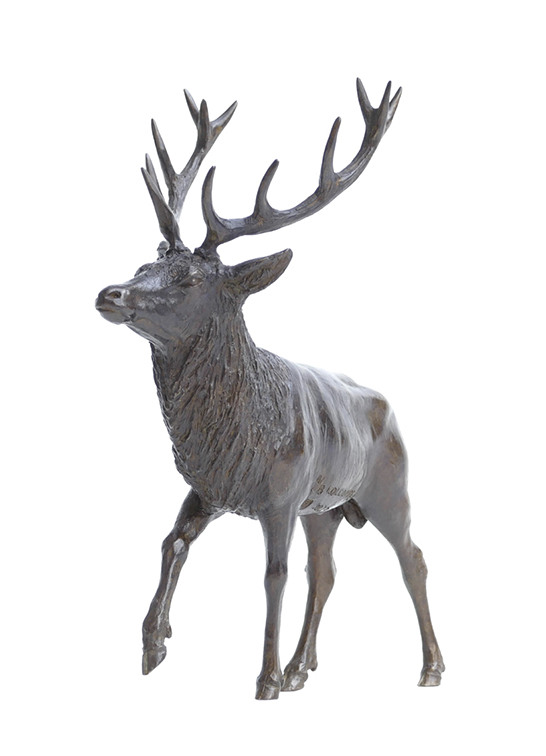 Cerf en alerte Damien Colcombet bronze