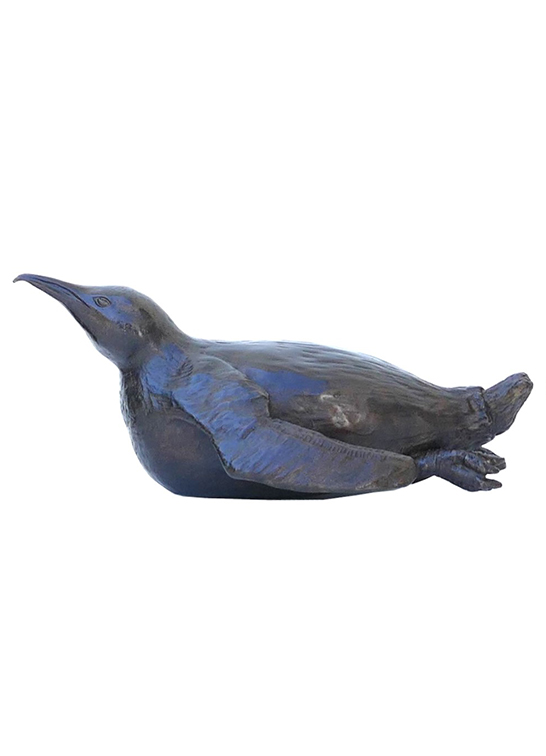 Damien Colcombet Manchot couché sculpture bronze