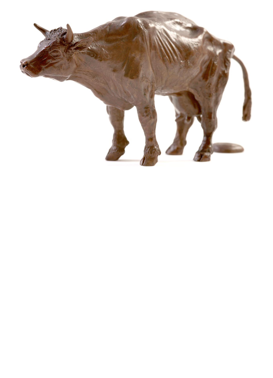 Damien Colcombet La Vache dans l'effort sculpture bronze