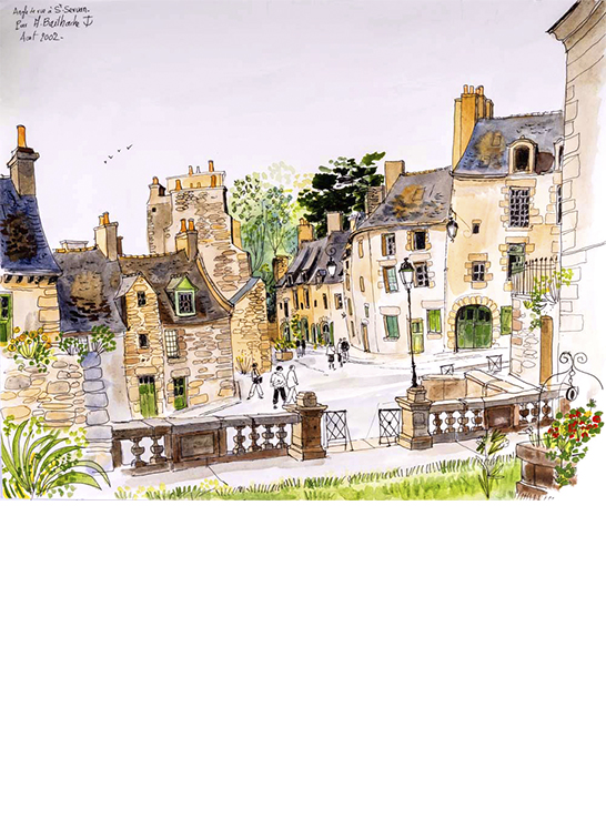 Exposition Alain Bailhache Angle rue Saint-Servan Saint-Malo Bretagne Centre Cristel Éditeur d'Art Saint-Malo