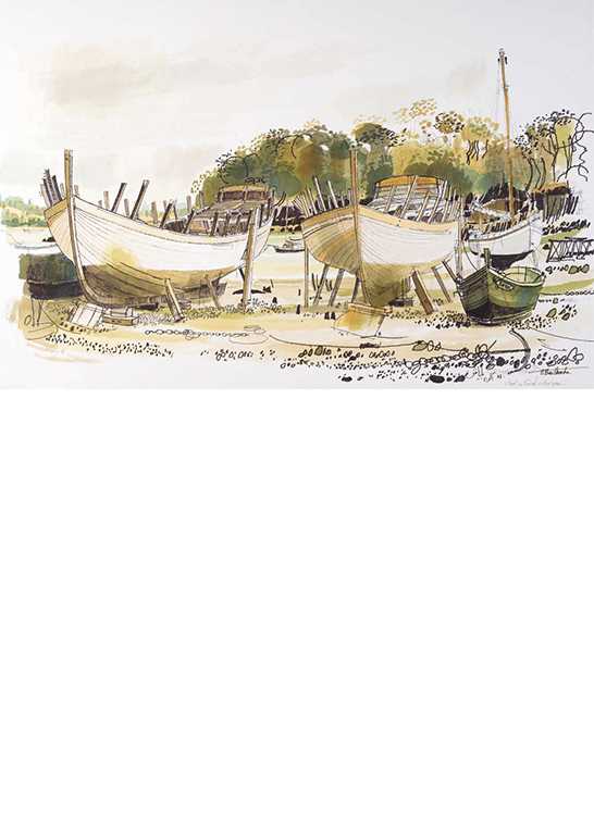 Exposition Alain Bailhache Chantier naval en Bretagne Centre Cristel Éditeur d'Art Saint-Malo