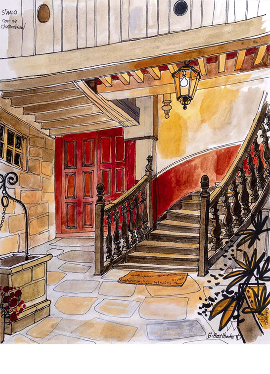 Exposition Alain Bailhache Cour rue Chateaubriand Bretagne Centre Cristel Éditeur d'Art Saint-Malo