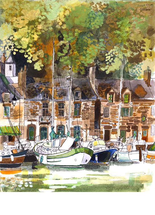 Exposition Alain Bailhache Dinan le port Centre Cristel Éditeur d'Art Saint-Malo