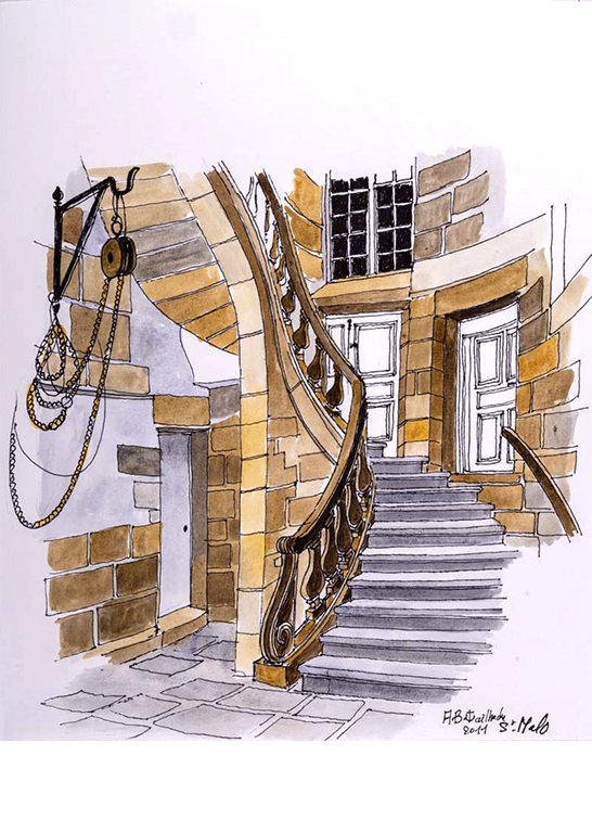 Exposition Alain Bailhache Escalier Saint-Malo Bretagne Centre Cristel Éditeur d'Art Saint-Malo