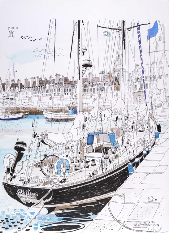 Exposition Alain Bailhache Graphique marin Saint-Malo Centre Cristel Éditeur d'Art Saint-Malo
