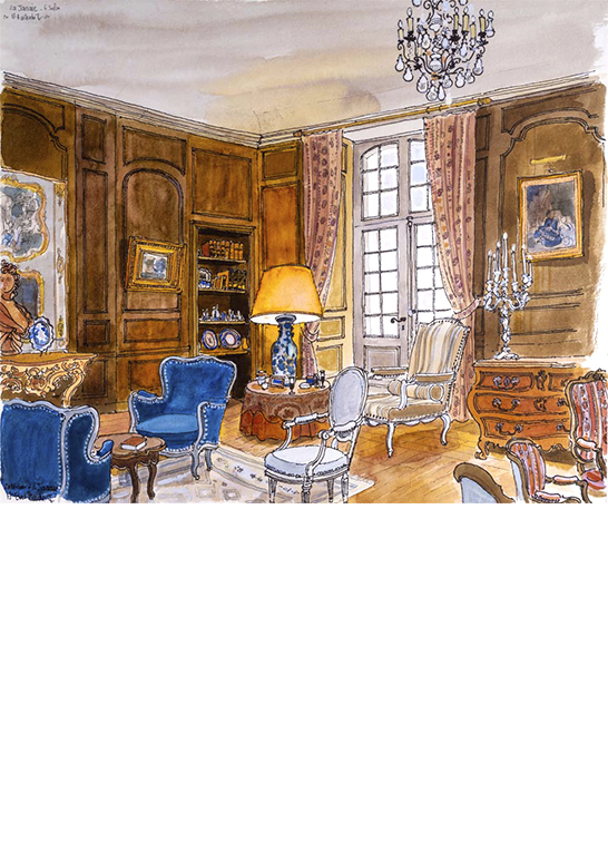 Alain Bailhache encre Intérieur de la Janaie Saint-Malo Centre Cristel Éditeur d'Art