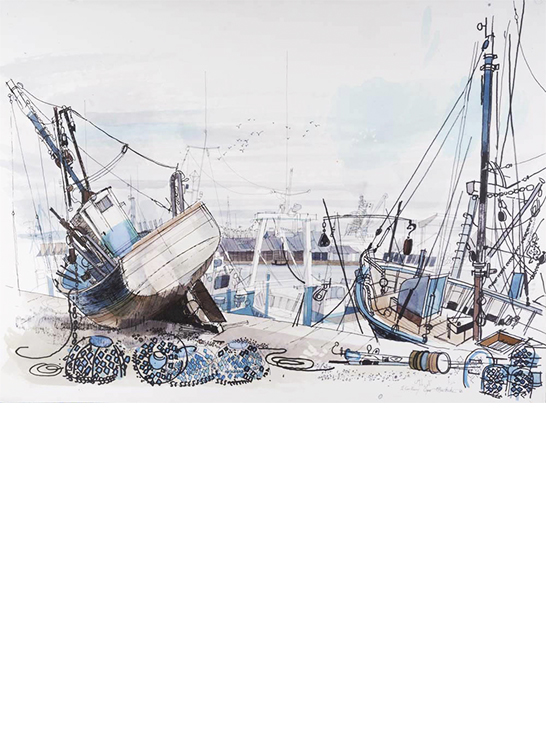 Exposition Alain Bailhache Le car-ferry Centre Cristel Éditeur d'Art Saint-Malo