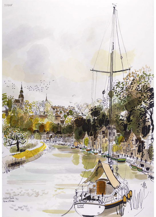 Exposition Alain Bailhache Marine à Dinan Centre Cristel Éditeur d'Art Saint-Malo