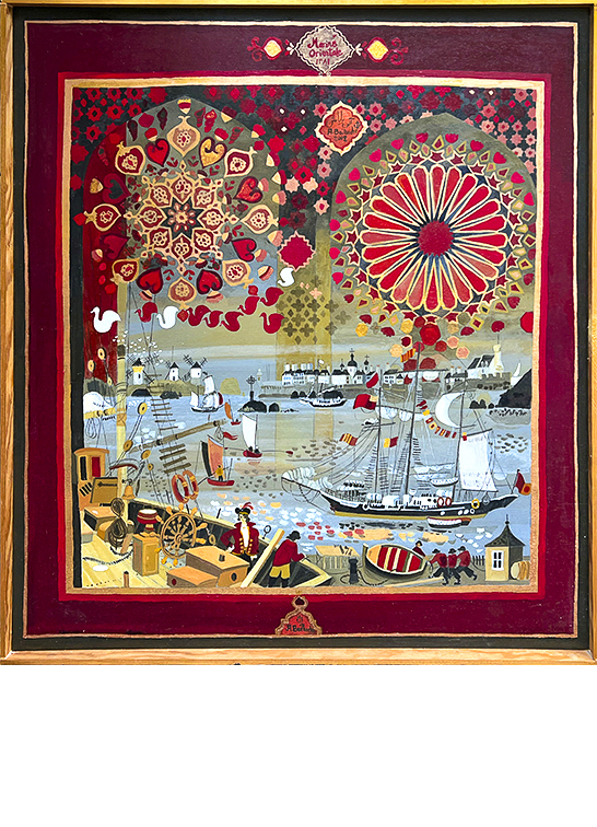 Alain Bailhache acrylique sur bois Marine orientale Saint-Malo Centre Cristel Éditeur d'Art