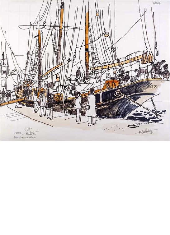 Exposition Alain Bailhache Préparations sur bateau Saint-Malo Centre Cristel Éditeur d'Art Saint-Malo