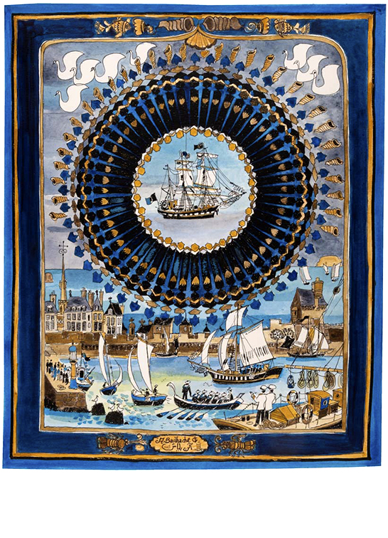 Alain Bailhache encre Saint-Malo Solidor bleu Centre Cristel Éditeur d'Art