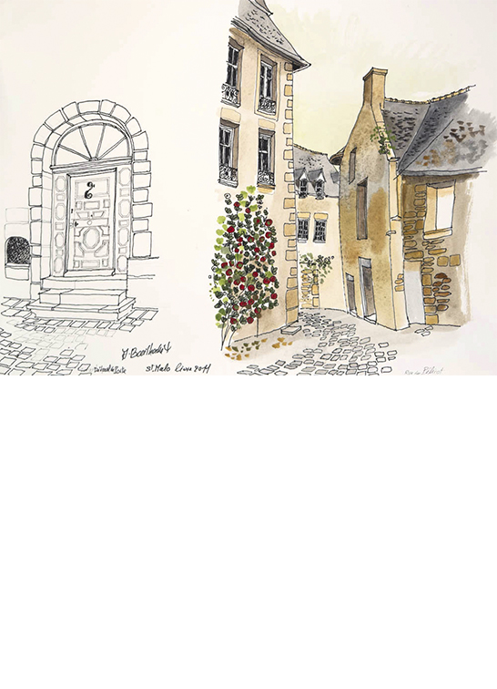 Exposition Alain Bailhache Détail de porte rue du Pélicot Bretagne Saint-Malo Centre Cristel Éditeur d'Art Saint-Malo