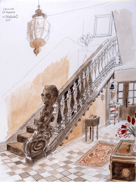 Exposition Alain Bailhache Escalier de la Baronnie Bretagne Saint-Malo Centre Cristel Éditeur d'Art Saint-Malo