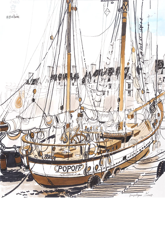 Exposition Alain Bailhache Graphique marin - Popoff Saint-Malo Saint-Malo Centre Cristel Éditeur d'Art Saint-Malo