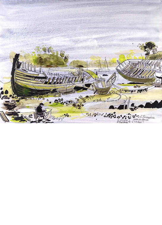 Exposition Alain Bailhache La Passagère dessin des épaves Saint-Malo Centre Cristel Éditeur d'Art Saint-Malo
