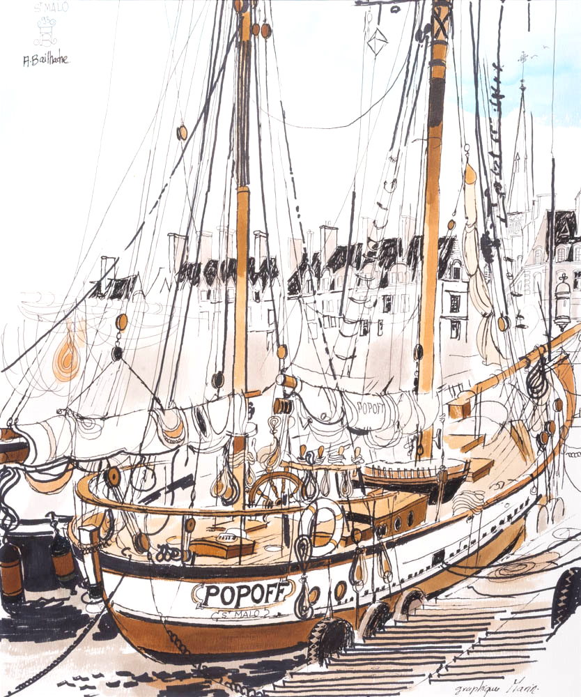 Exposition Alain Bailhache Graphique marin - Popoff Saint-Malo Saint-Malo Centre Cristel Éditeur d'Art Saint-Malo