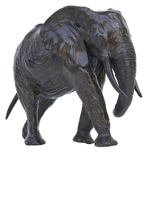 Damien Colcombet sculpture bronze animalier Cinquième éléphant d'Afrique Centre Cristel