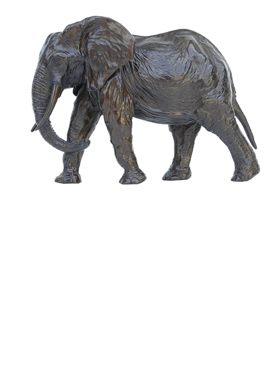 Damien Colcombet sculpture bronze animalier Cinquième éléphant d'Afrique Centre Cristel
