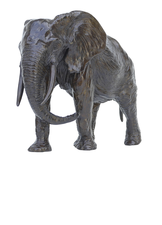Damien Colcombet sculpture bronze animalier Cinquième éléphant d'Afrique Centre Cristel