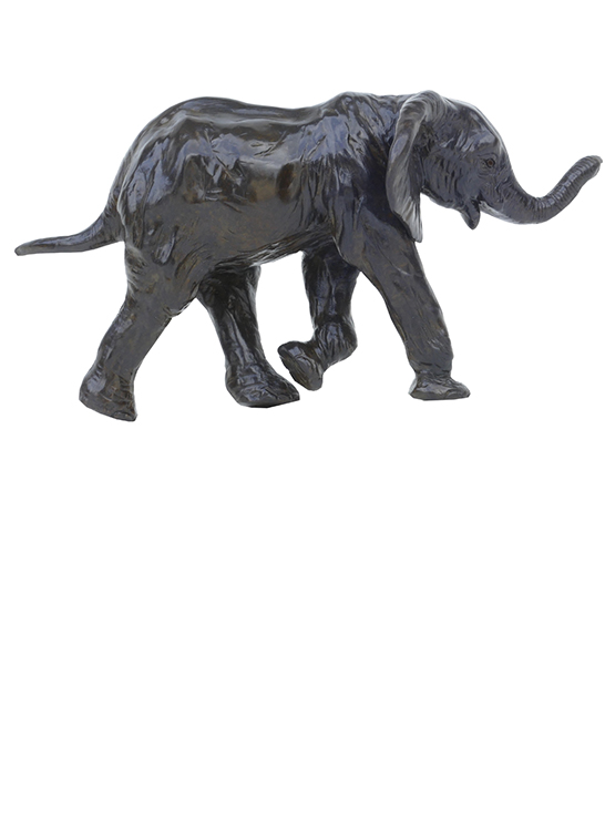 Damien Colcombet sculpture bronze animalier Quatrième éléphant d'Afrique (éléphanteau) Centre Cristel